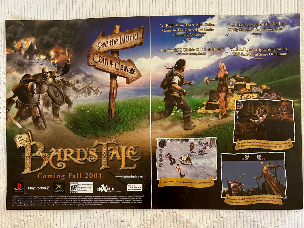 The Bard's Tale - PS2 Xbox - Original Vintage Advertisement - Print Ads - Laminated A3 Poster