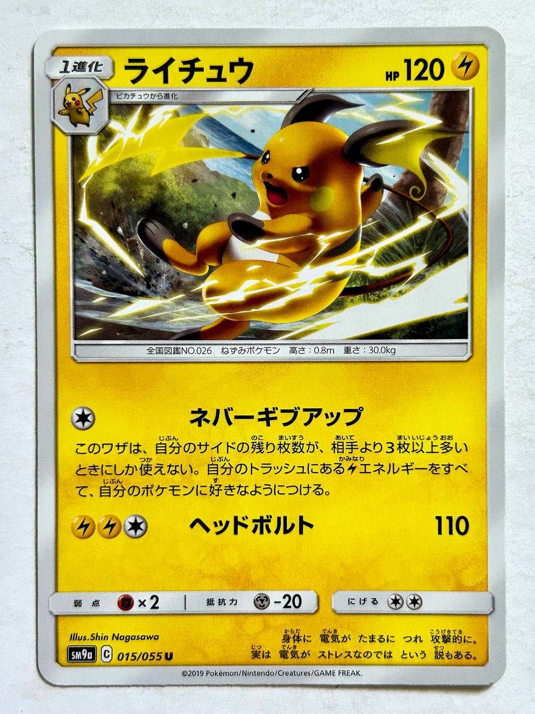 Pokémon Sun & Moon Night Unison - Raichu - SM9a 015/055 U - Uncommon