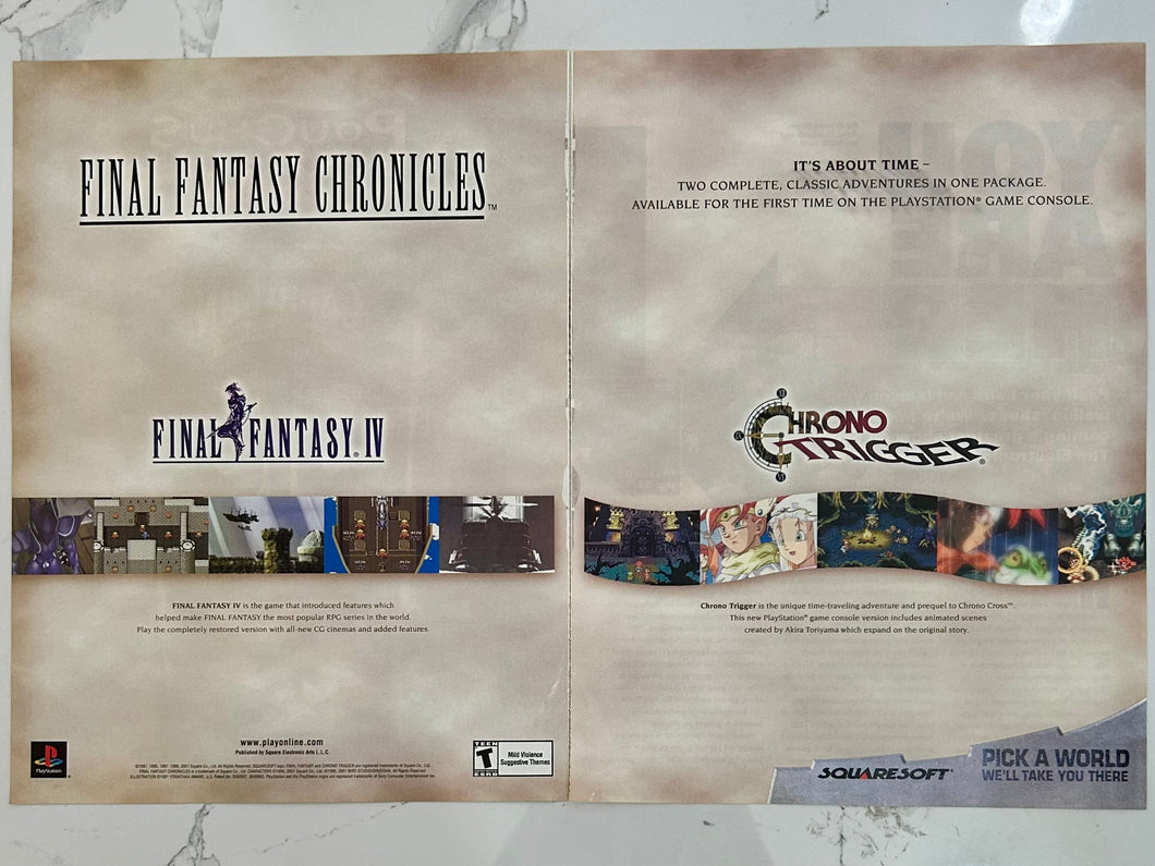 Final Fantasy Chronicles - PlayStation - Original Vintage Advertisement - Print Ads - Laminated A3 Poster