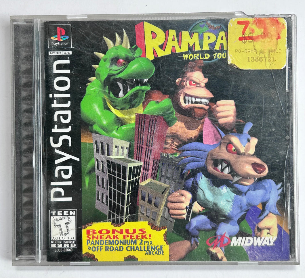 Rampage World Tour - PlayStation - PS1 / PSOne / PS2 / PS3 - NTSC - CIB (SLUS-00549)