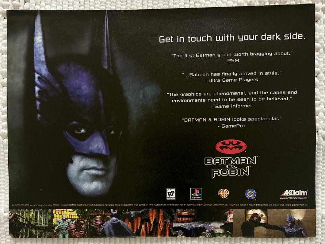 Batman & Robin - PS1 Dreamcast - Original Vintage Advertisement - Print Ads - Laminated A4 Poster