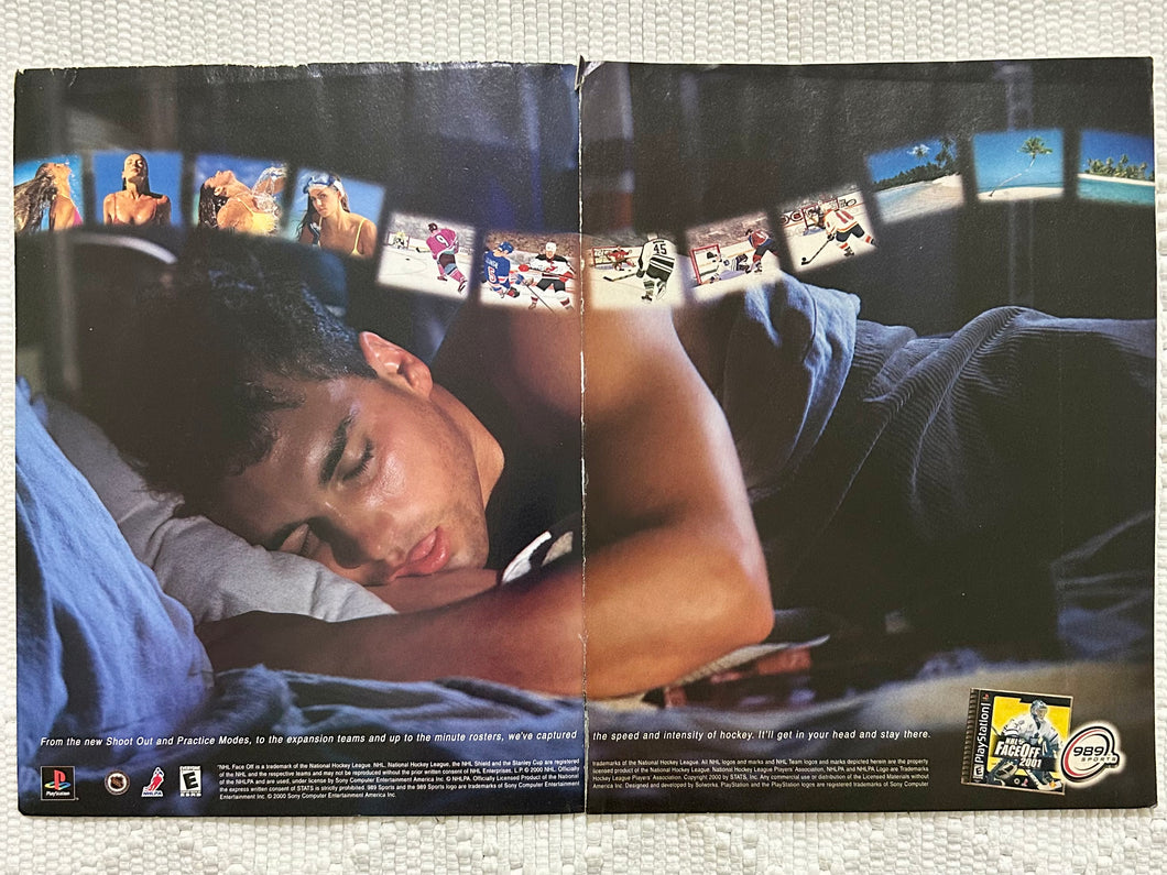 NHL Face-Off 2001 - PlayStation - Original Vintage Advertisement - Print Ads - Laminated A3 Poster