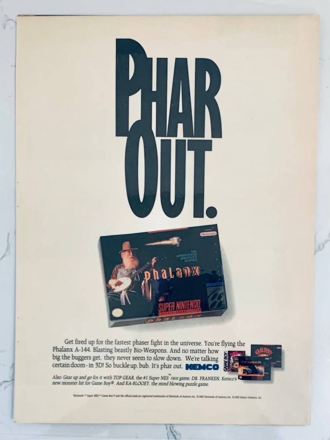 Phalanx - SNES - Original Vintage Advertisement - Print Ads - Laminated A4 Poster