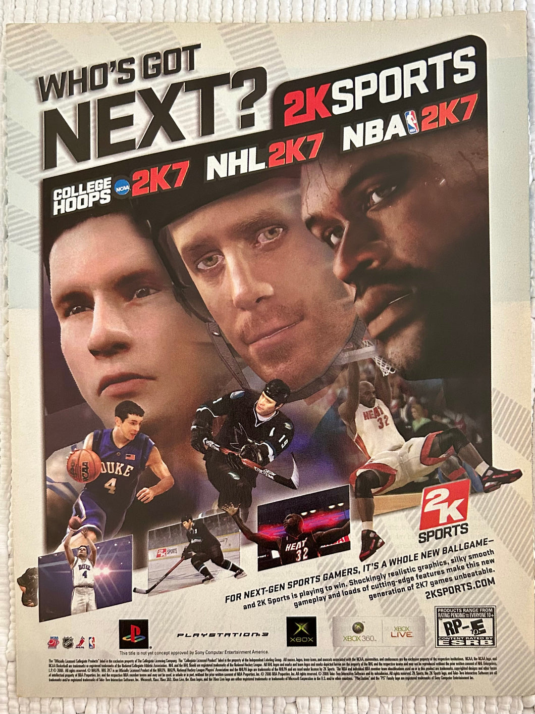 2K Sports - Xbox 360 PS3 - Original Vintage Advertisement - Print Ads - Laminated A4 Poster