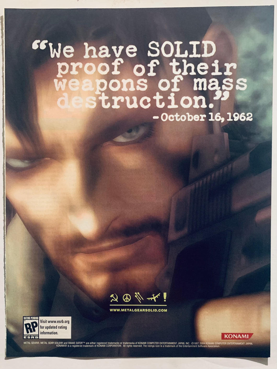 Metal Gear Solid 3: Snake’s Eater - PS2 - Original Vintage Advertisement - Print Ads - Laminated A4 Poster