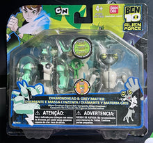 Load image into Gallery viewer, Ben 10: Alien Force - Dismondhead &amp; Grey Matter - Alien Creation Figure Set
