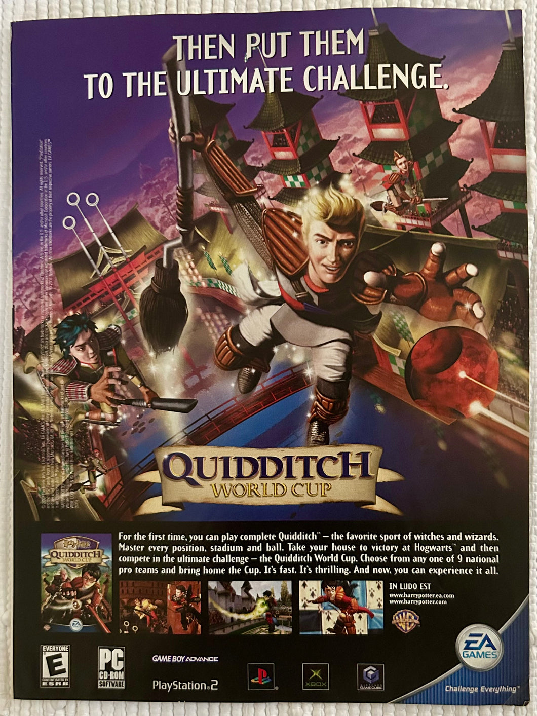 Harry Potter: Quidditch World Cup - PS2 NGC Xbox GBA PC - Original Vintage Advertisement - Print Ads - Laminated A4 Poster