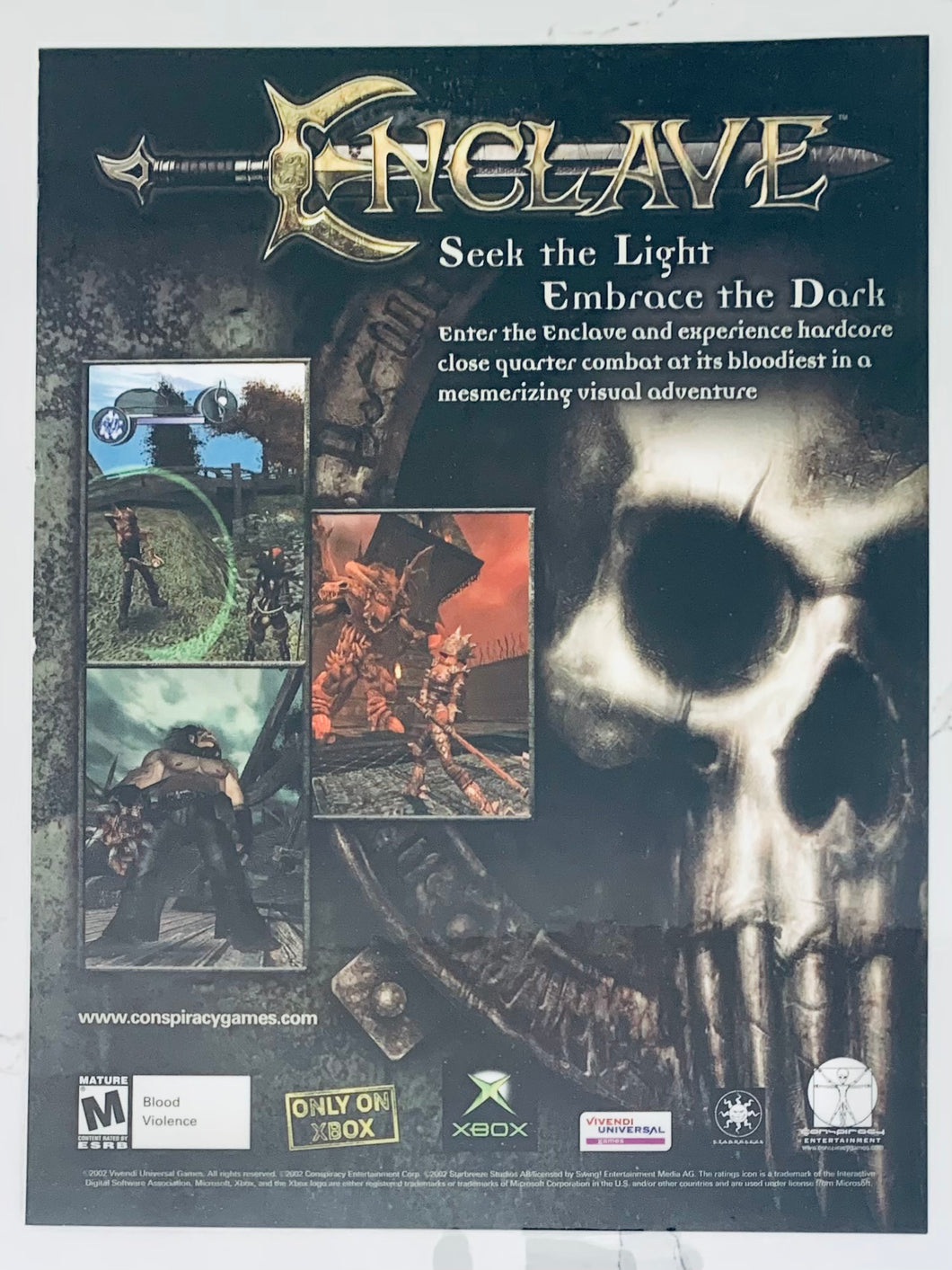 Enclave - Xbox - Original Vintage Advertisement - Print Ads - Laminated A4 Poster