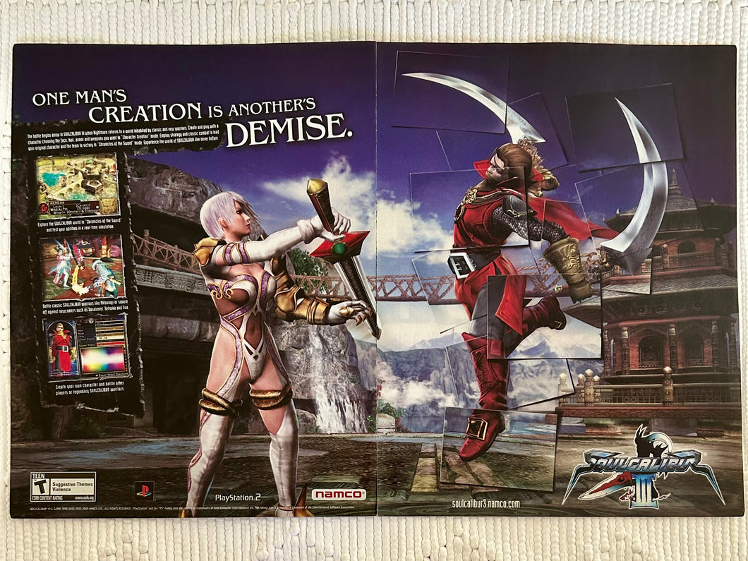 Soul Calibur III - PS2 - Original Vintage Advertisement - Print Ads - Laminated A3 Poster