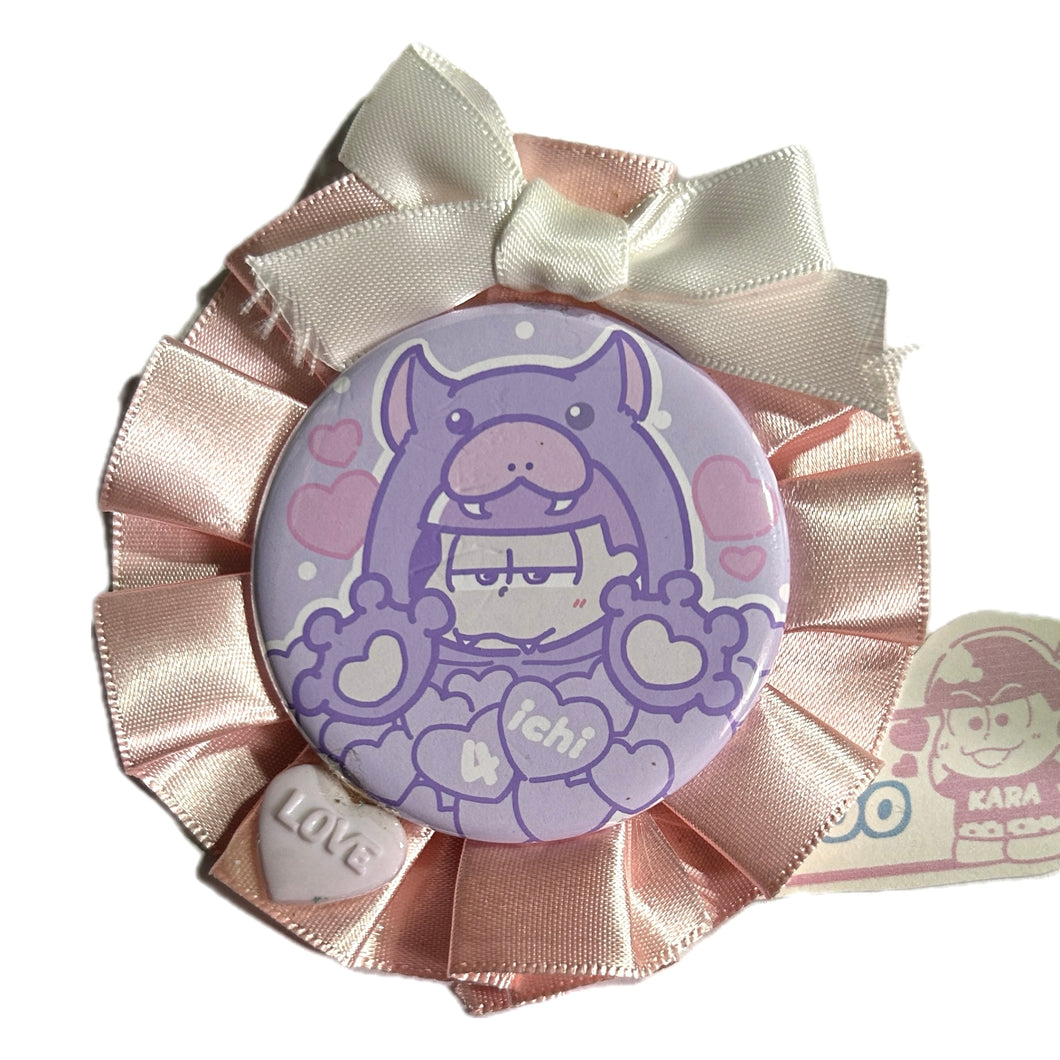 Osomatsu-san - Matsuno Ichimatsu - Ribbon Badge - Doujin Goods