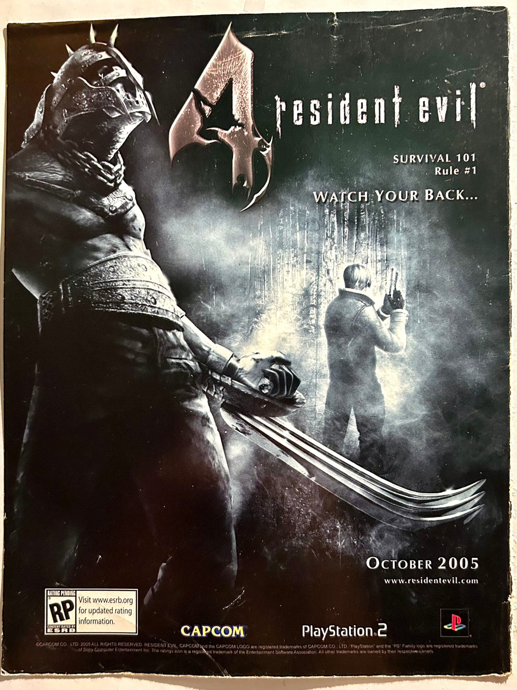 Resident Evil 4 - PS2 - Original Vintage Advertisement - Print Ads - Laminated A4 Poster