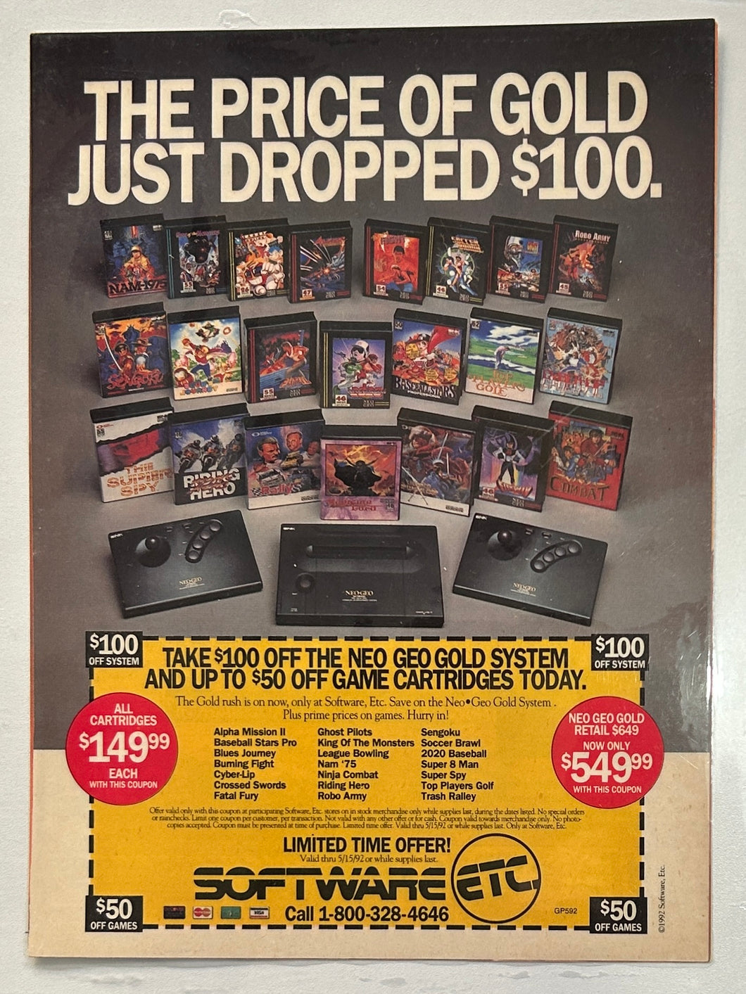 Neo Geo AES - Print Ads - Laminated A4 Poster