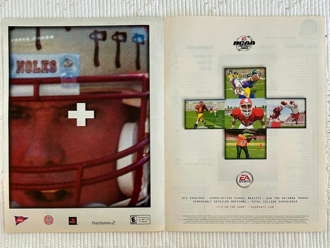 NCAA Football 2002 - PS2 - Original Vintage Advertisement - Print Ads - Laminated A3 Poster