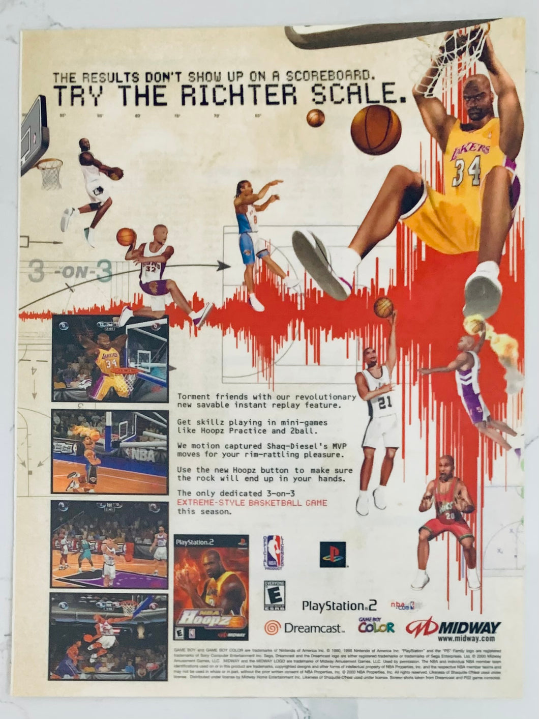 NBA Hoopz - PS2 DC GBC - Original Vintage Advertisement - Print Ads - Laminated A4 Poster