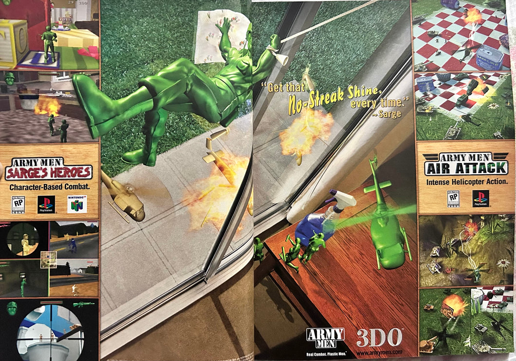 Army Men: Sarge's Heroes - PlayStation N64 - Original Vintage Advertisement - Print Ads - Laminated A3 Poster