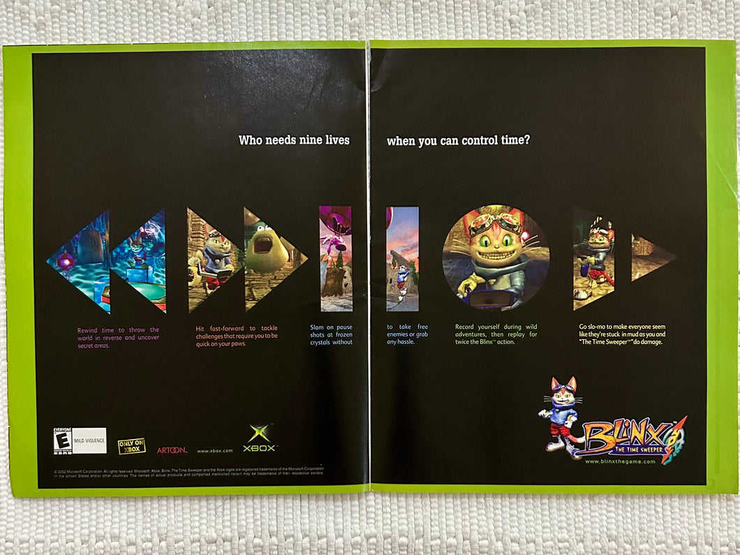 Blinx: The Time Sweeper - Xbox - Original Vintage Advertisement - Print Ads - Laminated A3 Poster