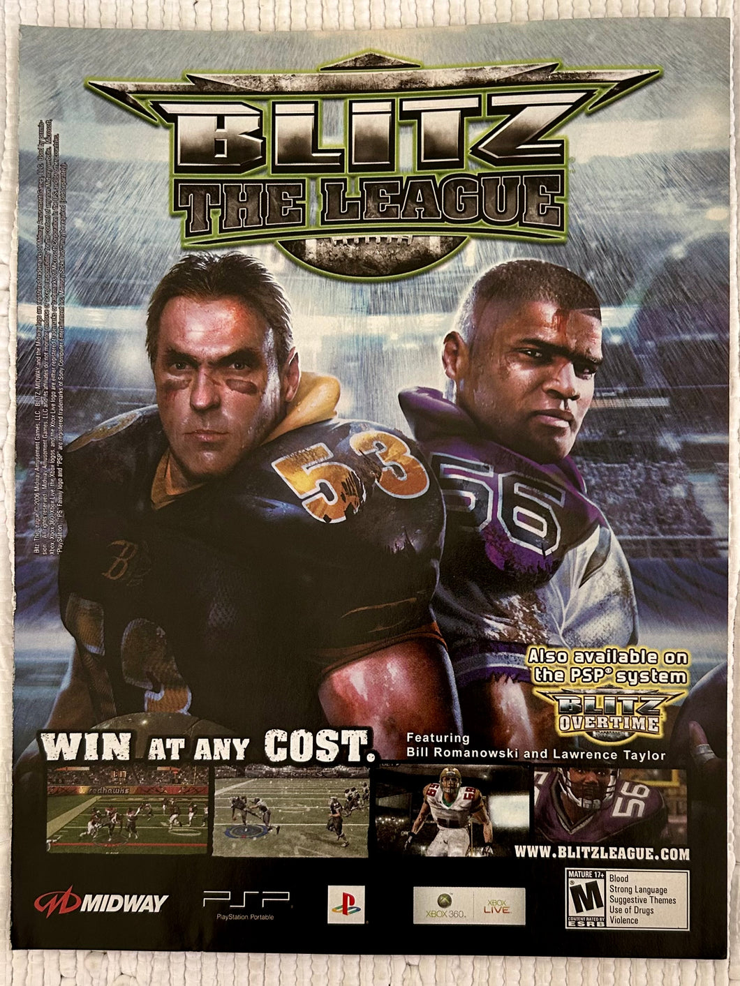 Blitz: The League - PSP - Original Vintage Advertisement - Print Ads - Laminated A4 Poster