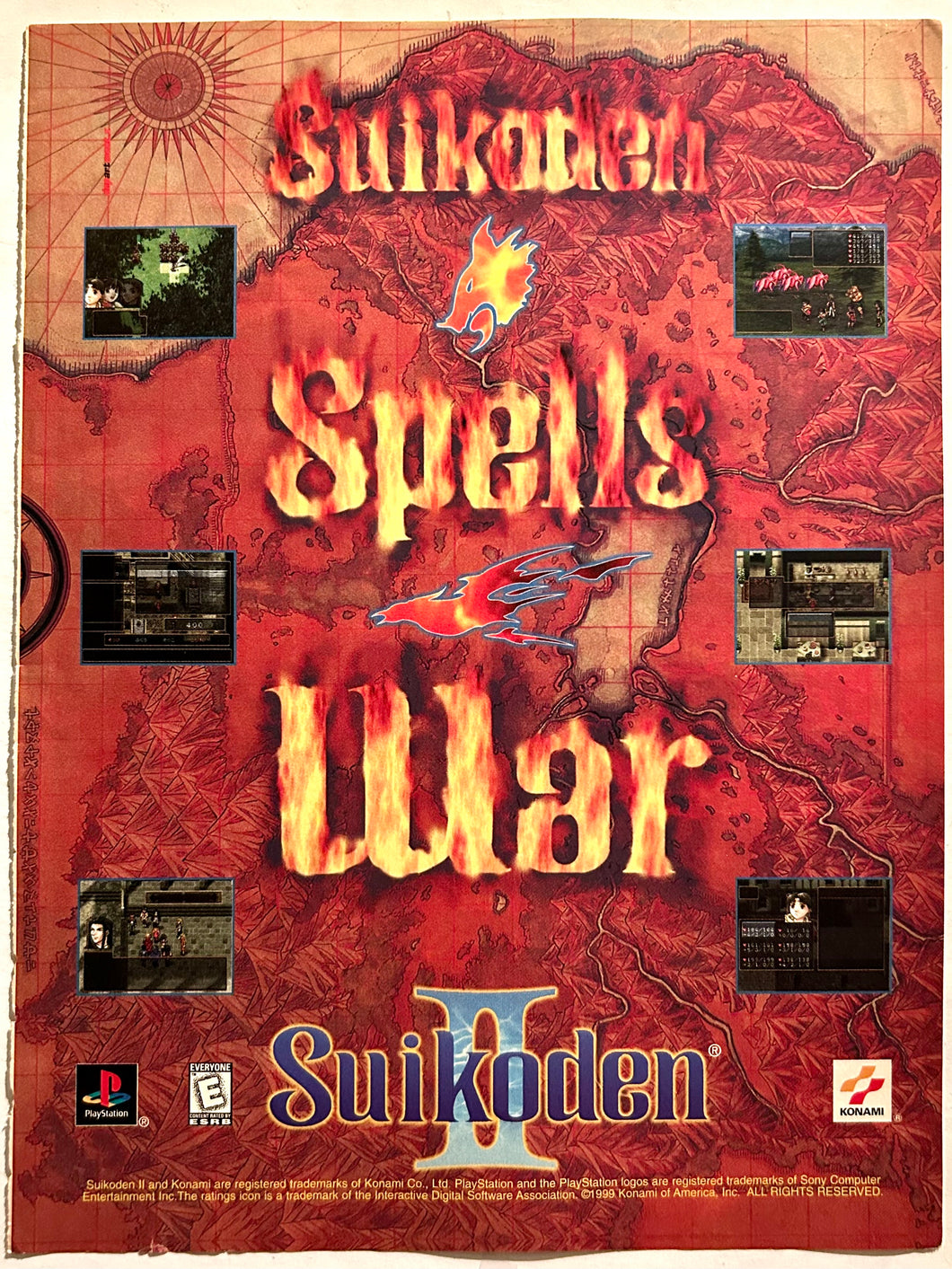 Suikoden II - PlayStation - Original Vintage Advertisement - Print Ads - Laminated A4 Poster