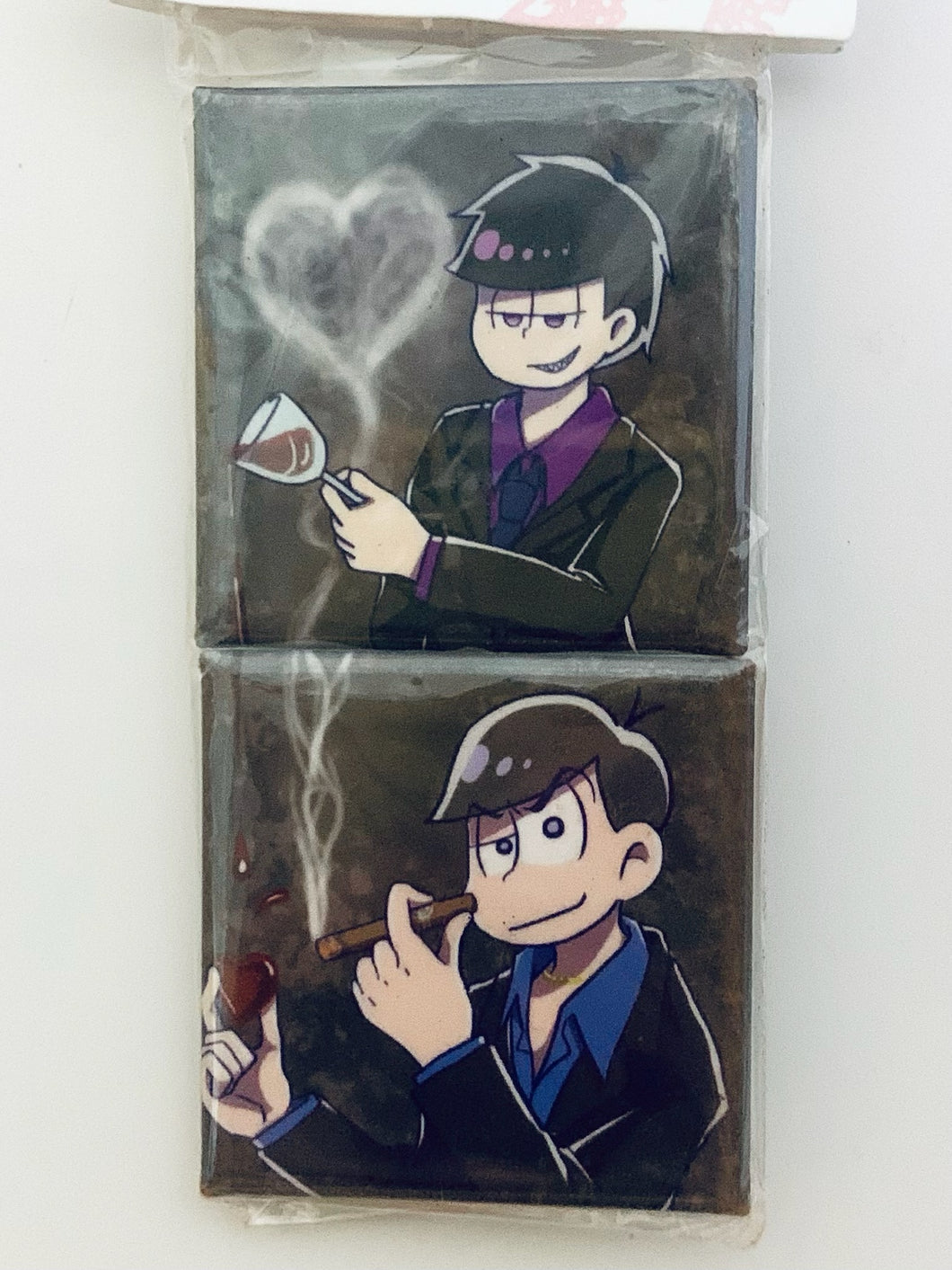 Osomatsu-san - Matsuno Karamatsu & Matsuno Ichimatsu - Square Can Badge Set - Doujin Goods