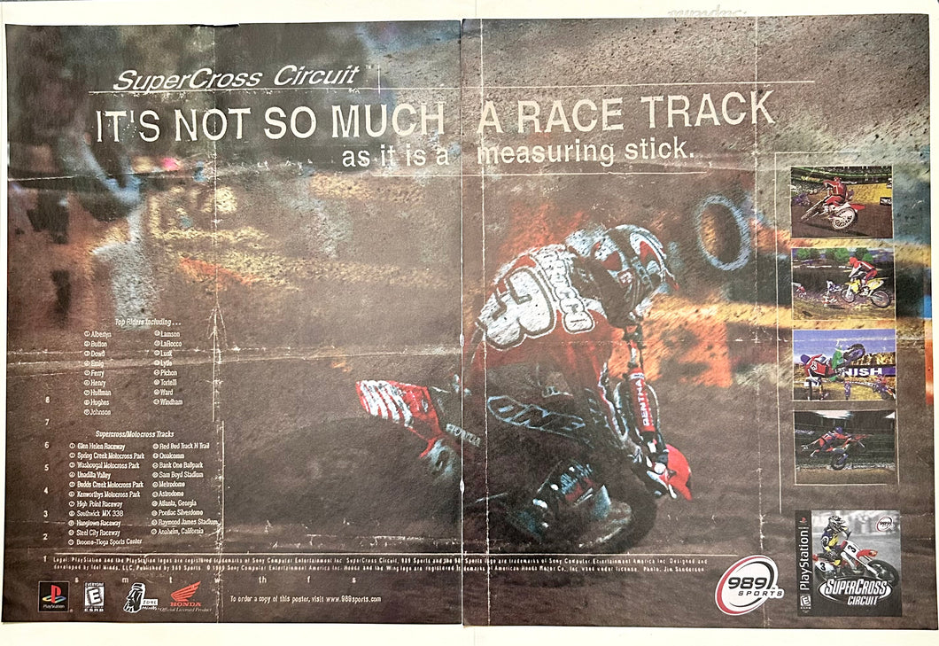 Supercross Circuit - PlayStation - Original Vintage Advertisement - Print Ads - Laminated A3 Poster