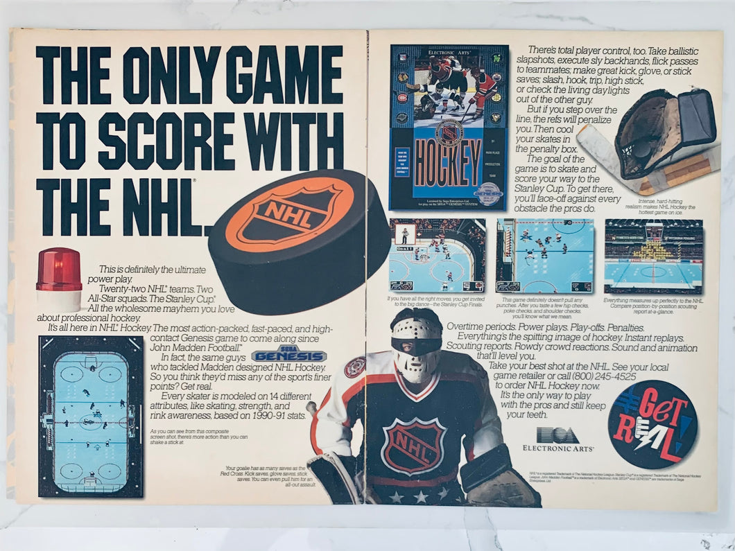 NHL Hockey - Genesis - Original Vintage Advertisement - Print Ads - Laminated A3 Poster