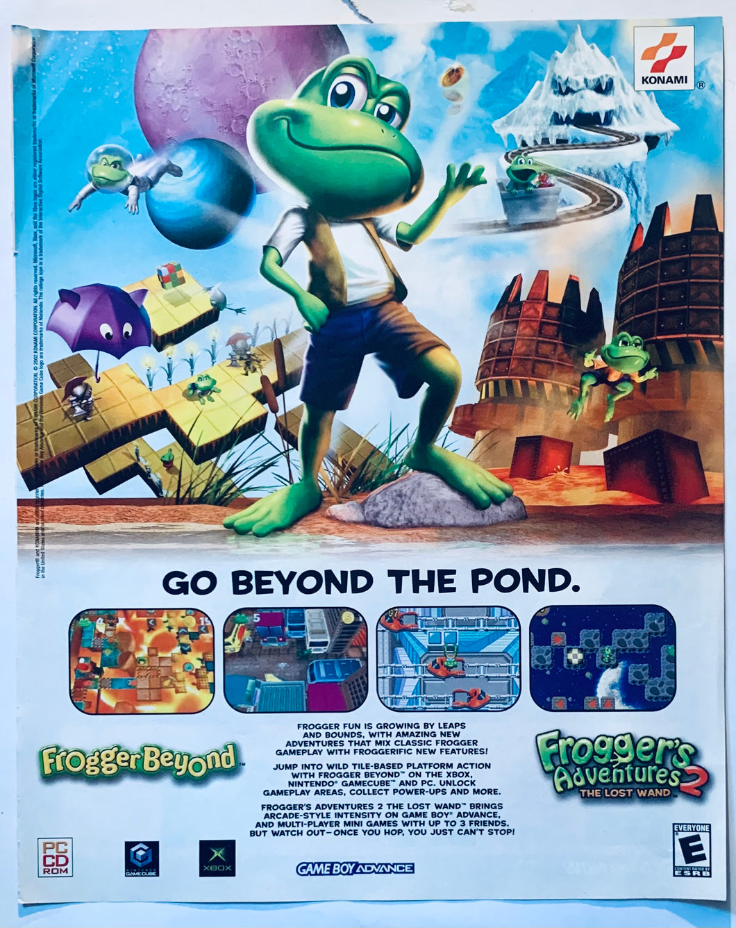 Frogger’s Adventue 2: The Lost Wand - Xbox NGC GBA - Original Vintage Advertisement - Print Ads - Laminated A4 Poster