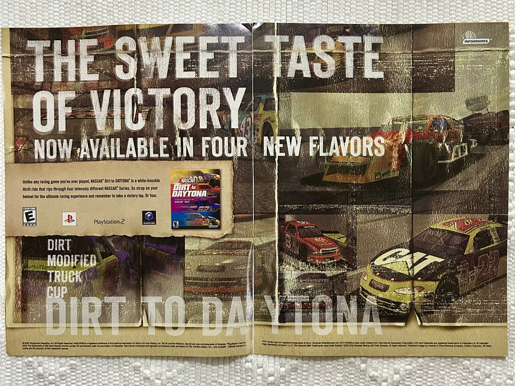 NASCAR: Dirt to Daytona - PS2 NGC - Original Vintage Advertisement - Print Ads - Laminated A3 Poster