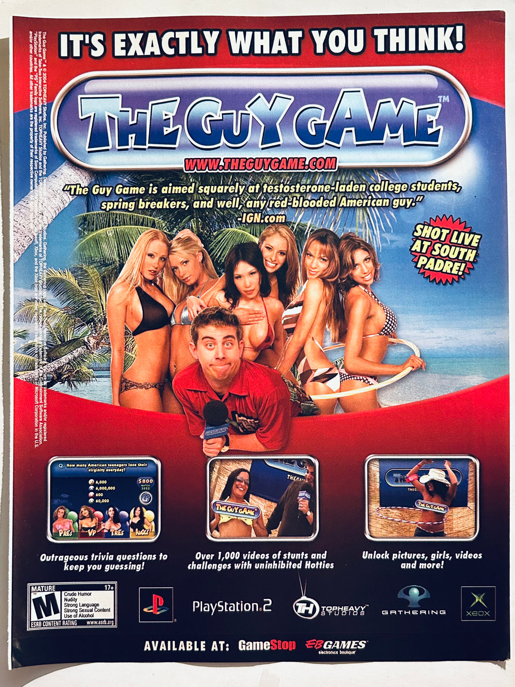 The Guy Game - PS2 Xbox - Original Vintage Advertisement - Print Ads - Laminated A4 Poster