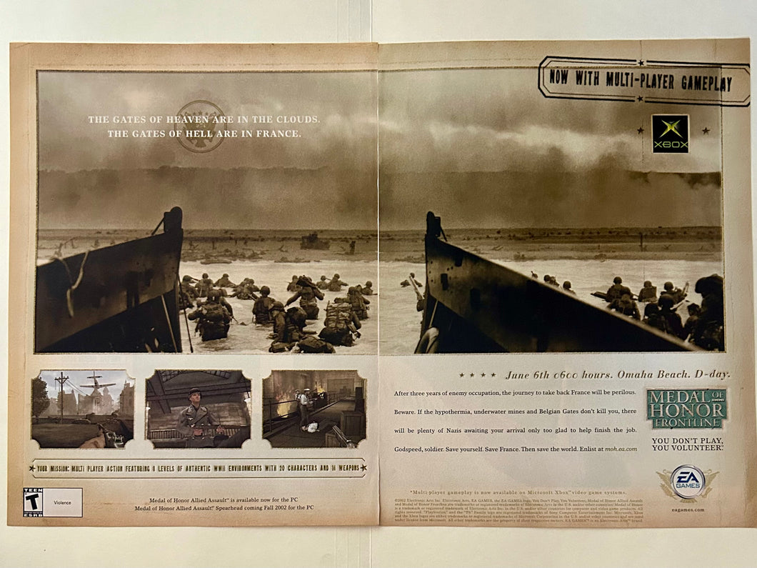 Medal of Honor: Frontline - Xbox - Original Vintage Advertisement - Print Ads - Laminated A3 Poster