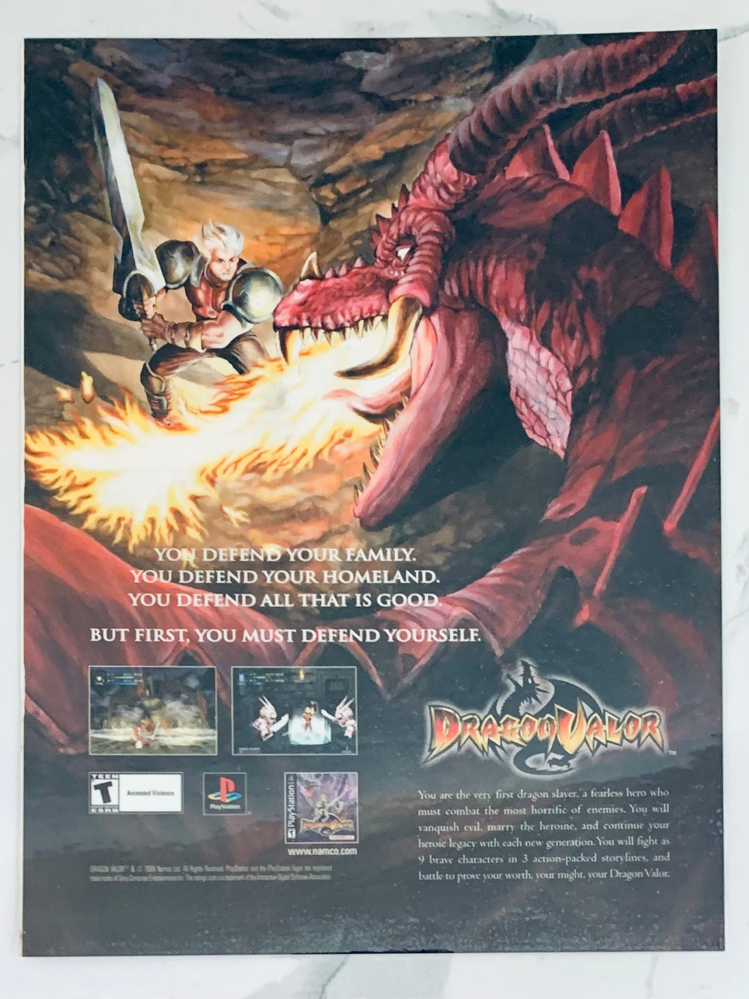 Dragon Valor - PlayStation - Original Vintage Advertisement - Print Ads - Laminated A4 Poster