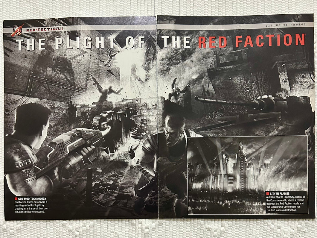 Red Faction II - PS2 - Original Vintage Advertisement - Print Ads - Laminated A3 Poster