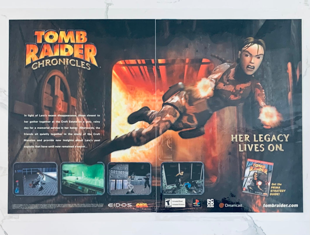Tomb Raider Chronicles - Dreamcast PS1 PC - Original Vintage Advertisement - Print Ads - Laminated A3 Poster
