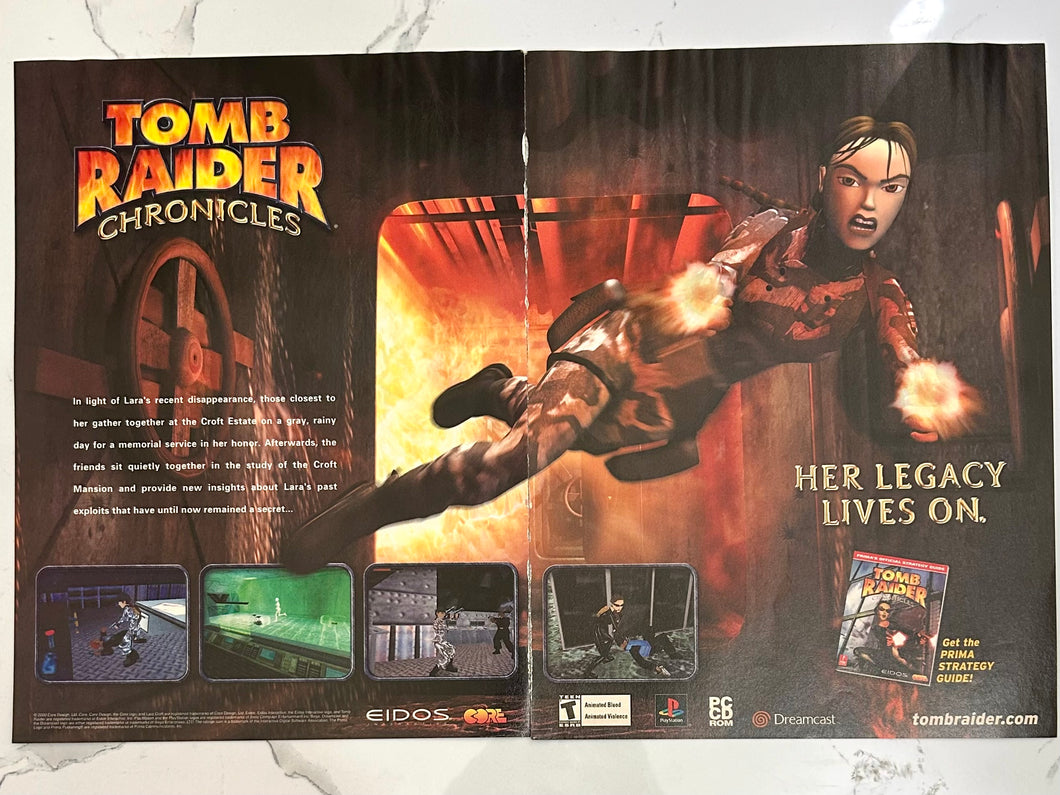 Tomb Raider Chronicles - PlayStation DC PC - Original Vintage Advertisement - Print Ads - Laminated A3 Poster