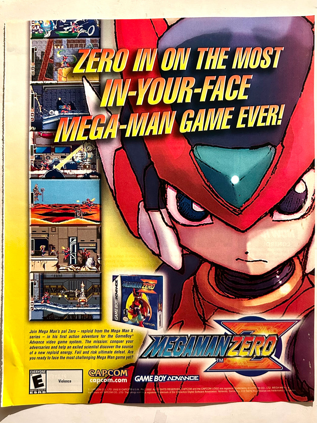 Megaman Zero - GBA - Original Vintage Advertisement - Print Ads - Laminated A4 Poster