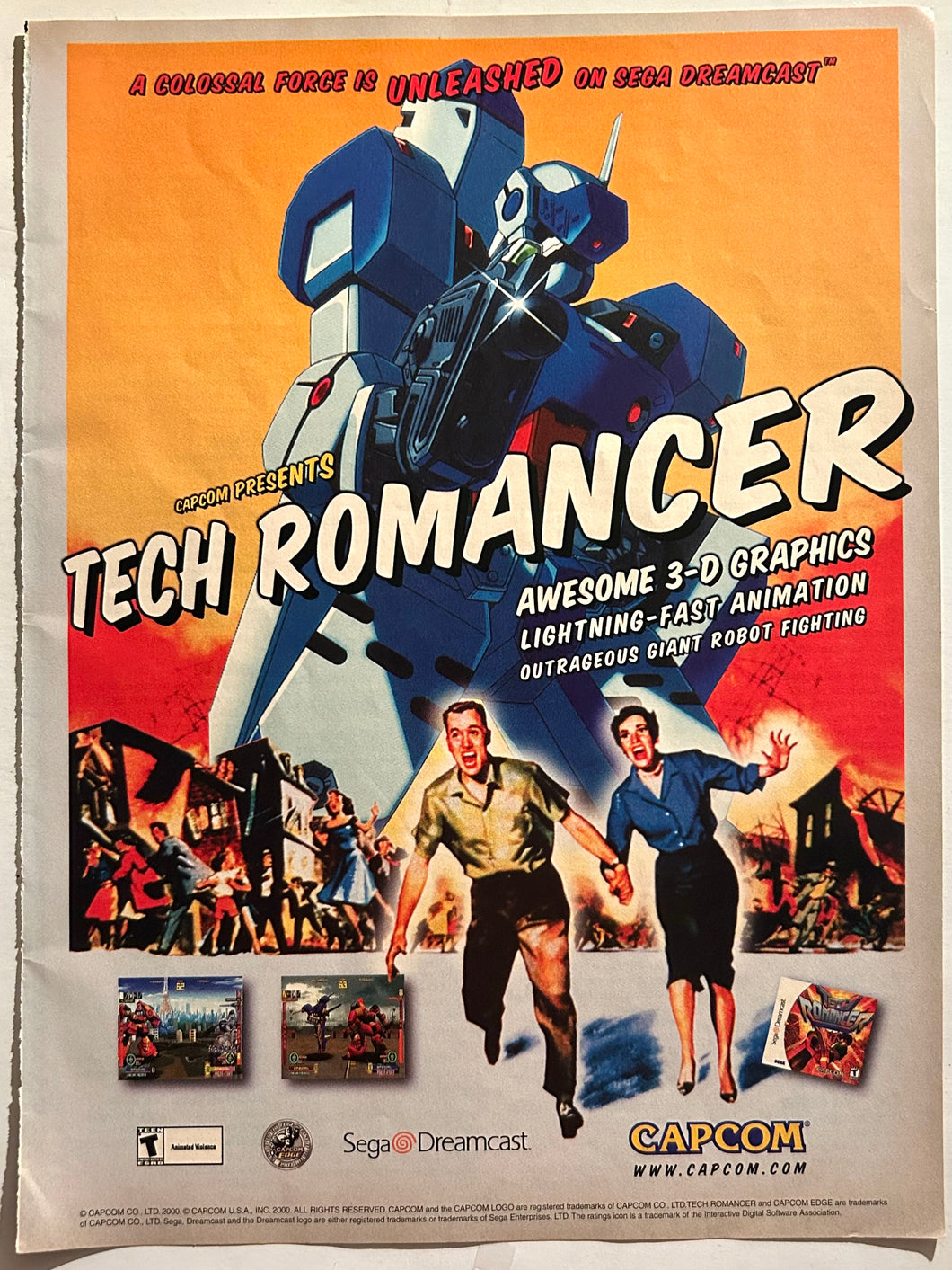 Tech Romancer- Dreamcast - Original Vintage Advertisement - Print Ads - Laminated A4 Poster