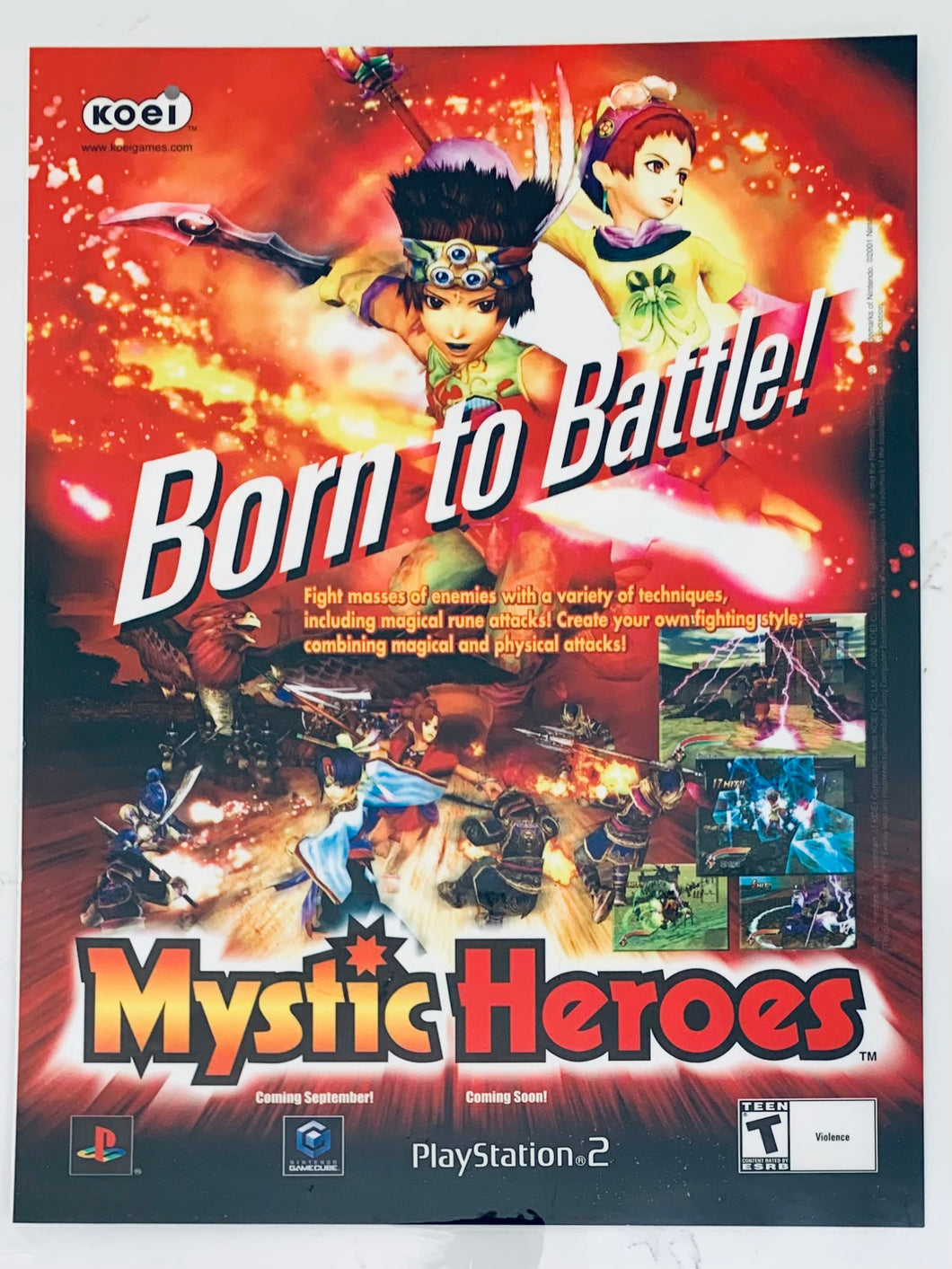 Mystic Heroes - PS2 - Original Vintage Advertisement - Print Ads - Laminated A4 Poster