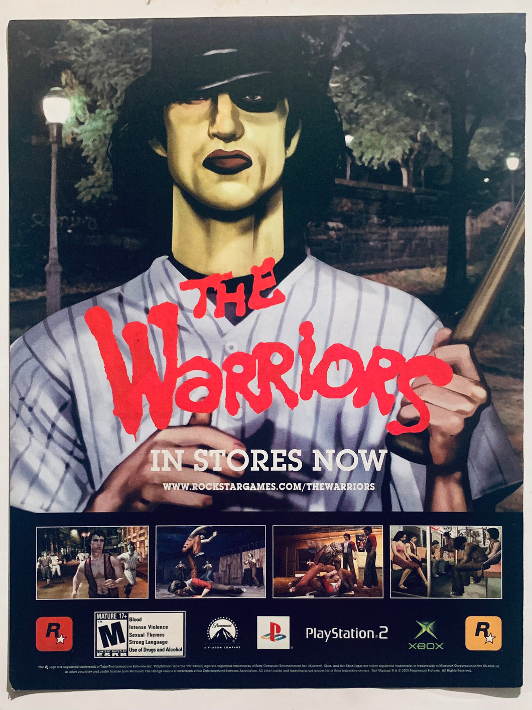 The Warriors - PS2 Xbox - Original Vintage Advertisement - Print Ads - Laminated A4 Poster