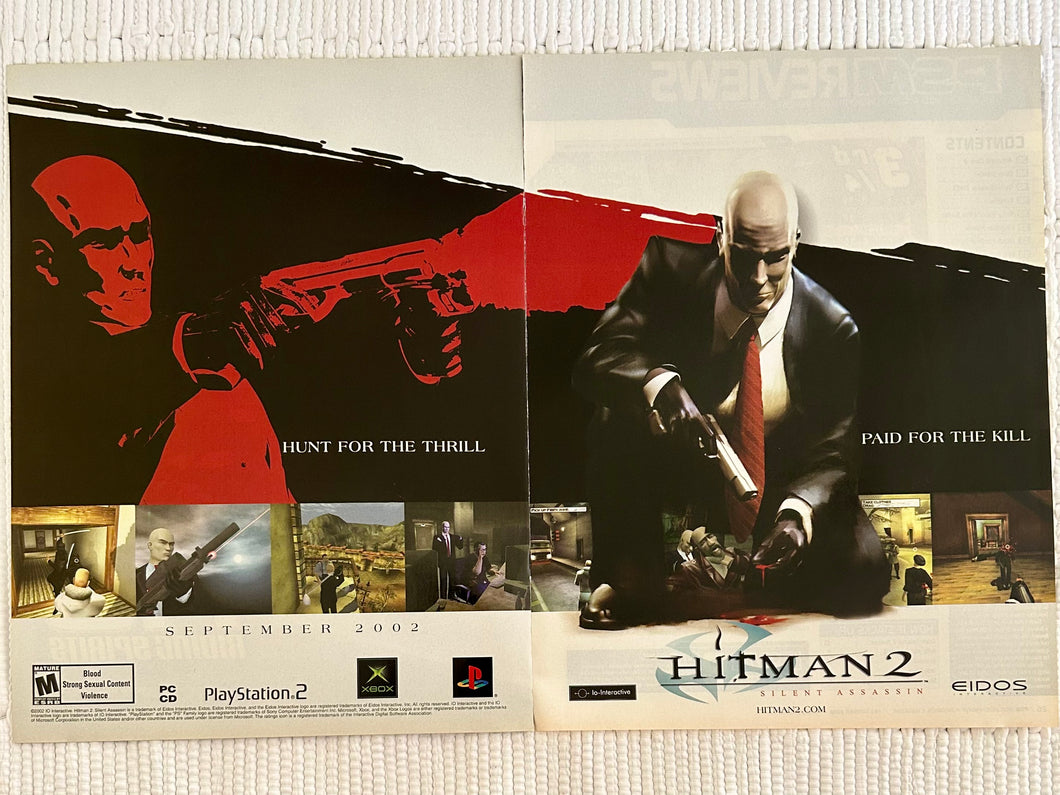 Hitman 2: Silent Assasin - PS2 Xbox PC - Original Vintage Advertisement - Print Ads - Laminated A3 Poster