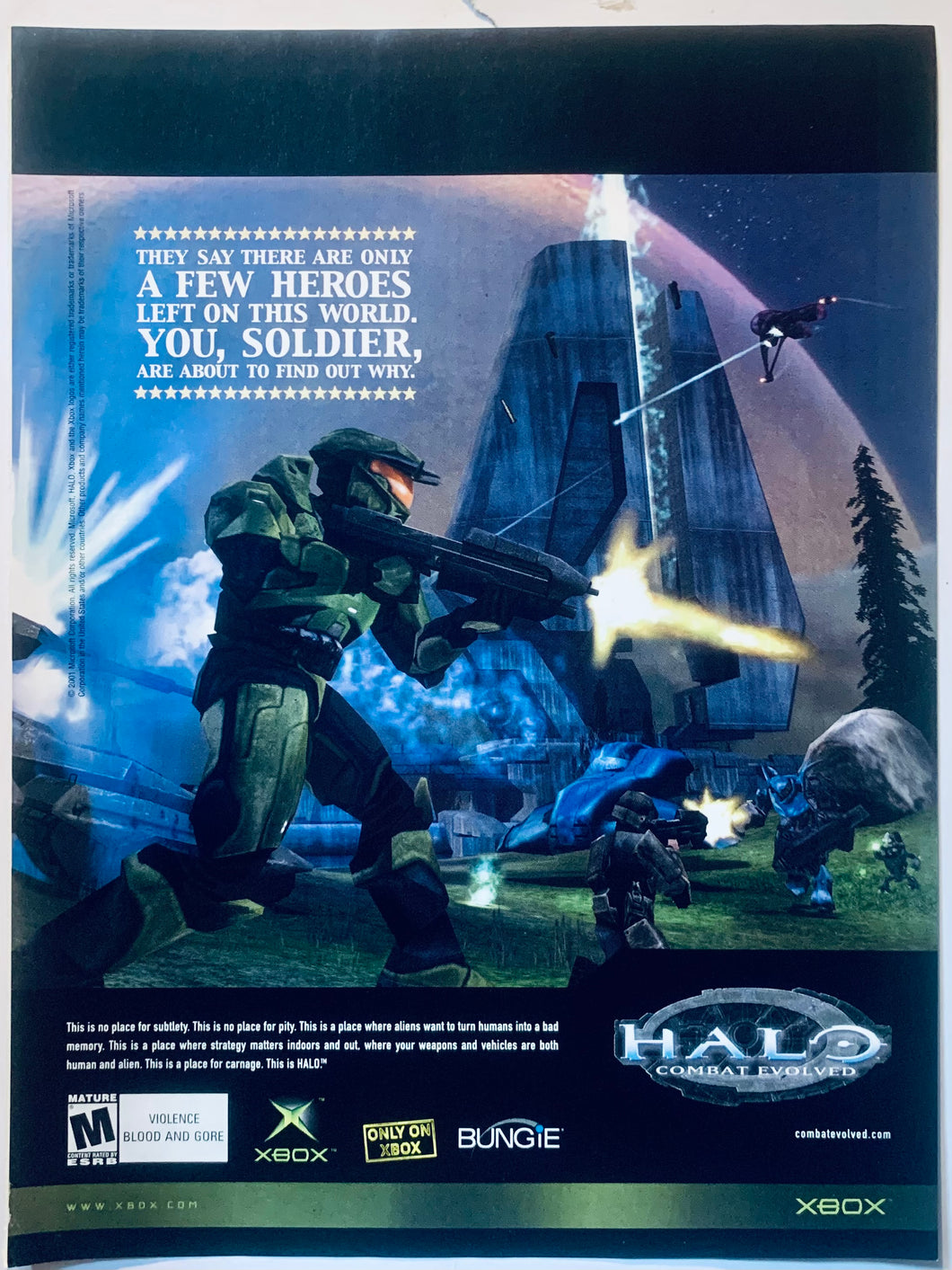 HALO: Combat Evolved - Xbox - Original Vintage Advertisement - Print Ads - Laminated A4 Poster