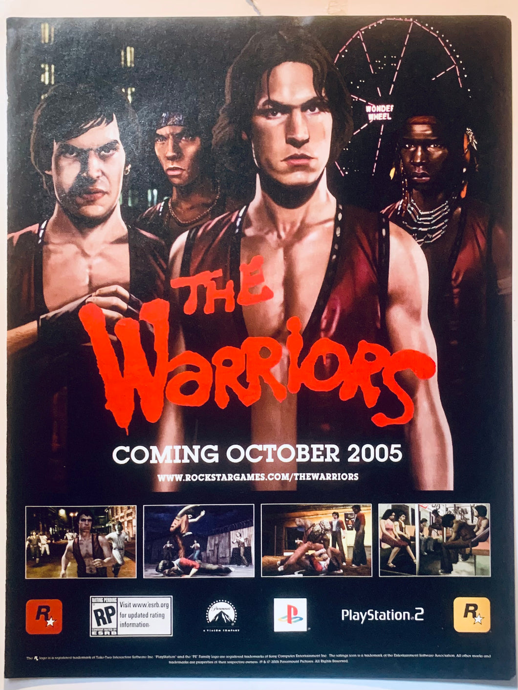 The Warriors - PS2 - Original Vintage Advertisement - Print Ads - Laminated A4 Poster