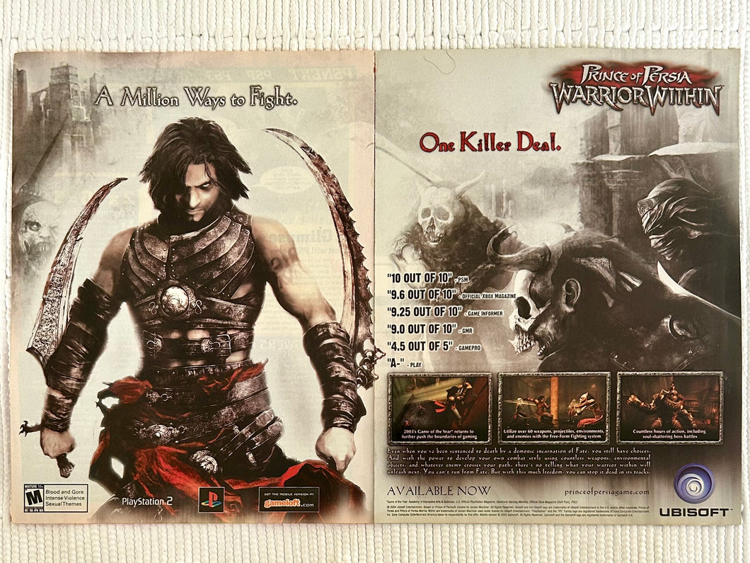 Prince of Persia: Warrior Within - PS2 - Original Vintage Advertisement - Print Ads - Laminated A3 Poster