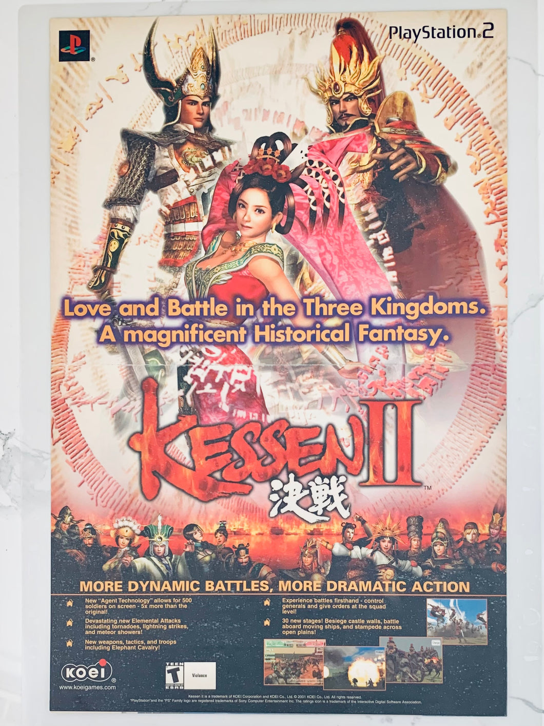 Kessen II - PS2 - Original Vintage Advertisement - Print Ads - Laminated A3 Poster