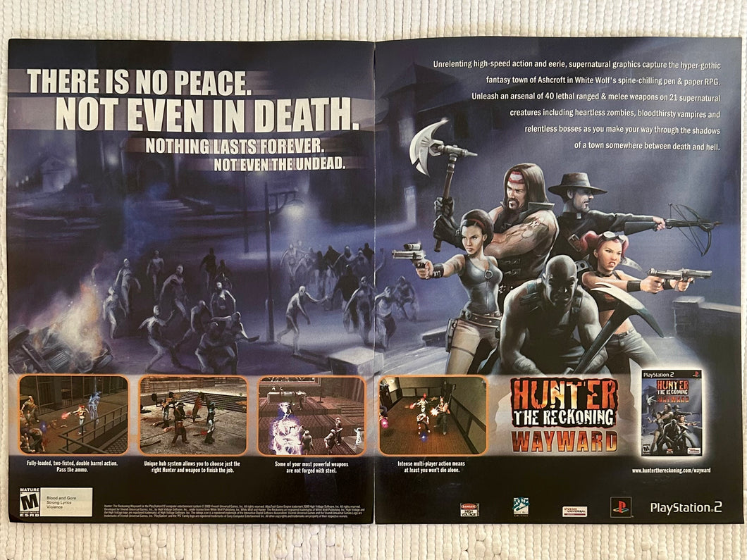 Hunter the Reckoning: Wayward - PS2 - Original Vintage Advertisement - Print Ads - Laminated A3 Poster