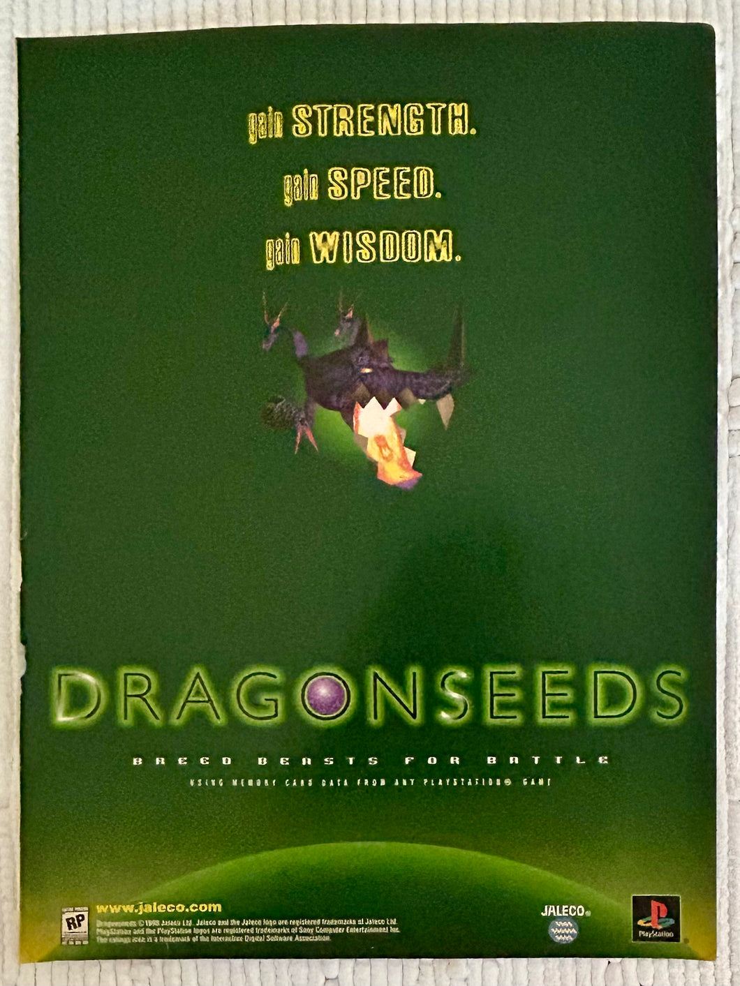 Dragonseeds - PlayStation - Original Vintage Advertisement - Print Ads - Laminated A4 Poster