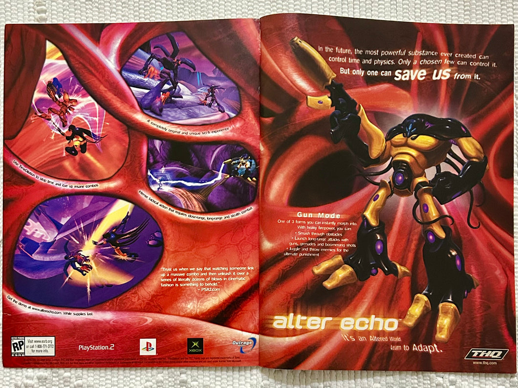 Alter Echo - PS2 Xbox - Original Vintage Advertisement - Print Ads - Laminated A3 Poster