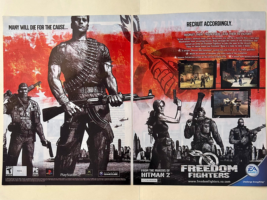 Freedom Fighters - PS2 Xbox NGC PC - Original Vintage Advertisement - Print Ads - Laminated A3 Poster