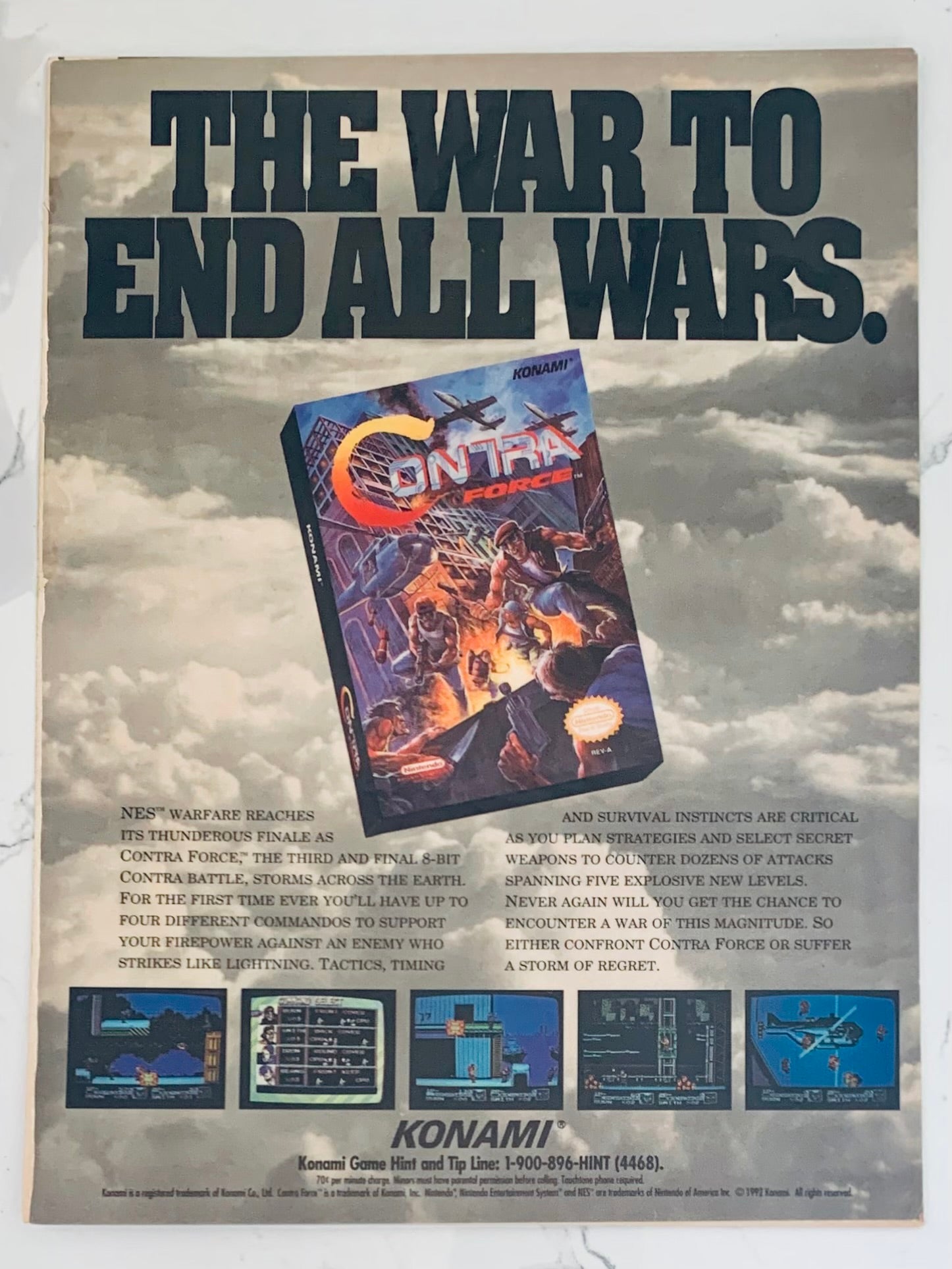 Contra Nes Note Contra Force - Nintendo NES - Original Vintage Advertisement - Print A ...