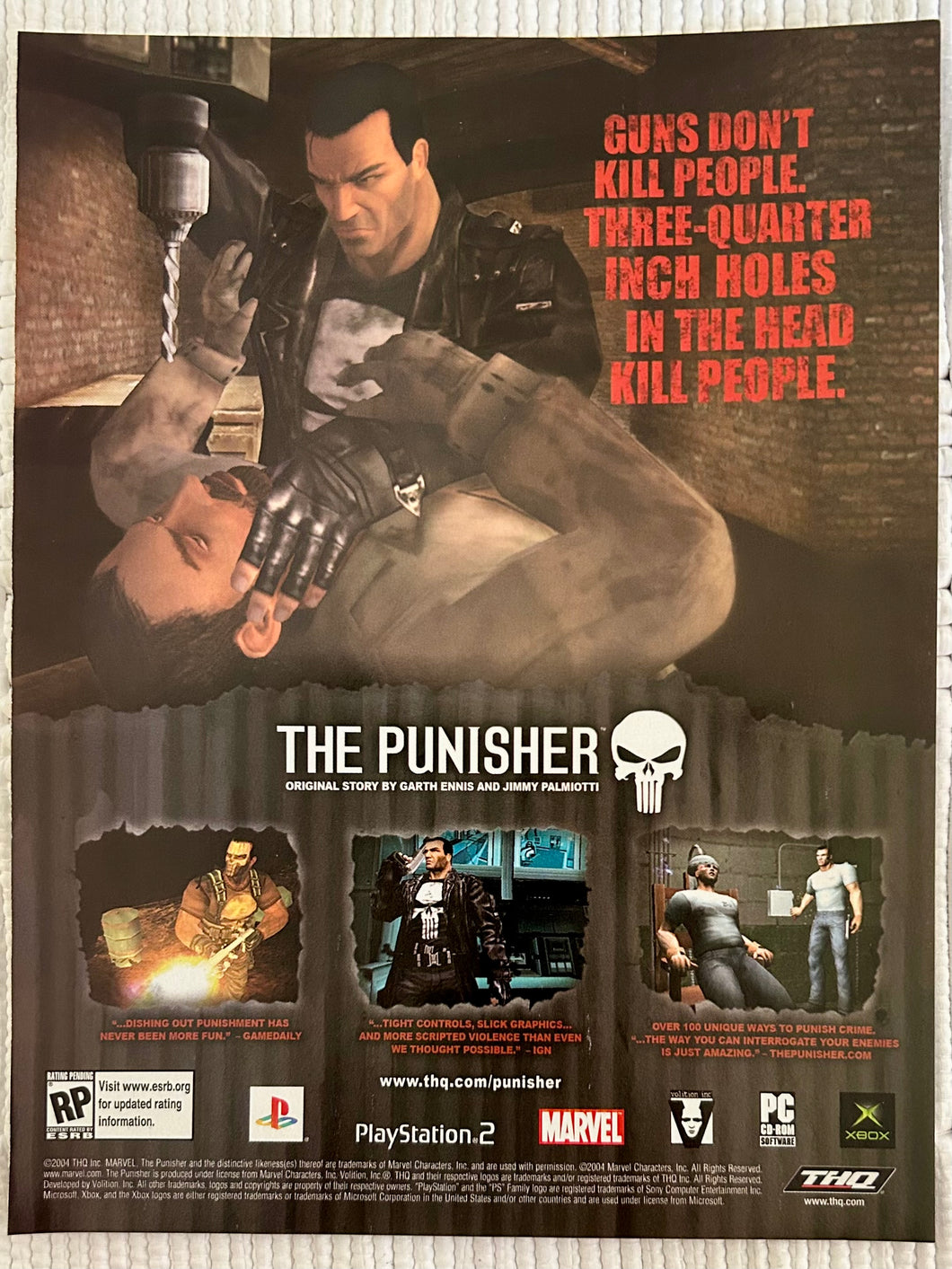 The Punisher - PS2 NGC Xbox - Original Vintage Advertisement - Print Ads - Laminated A4 Poster