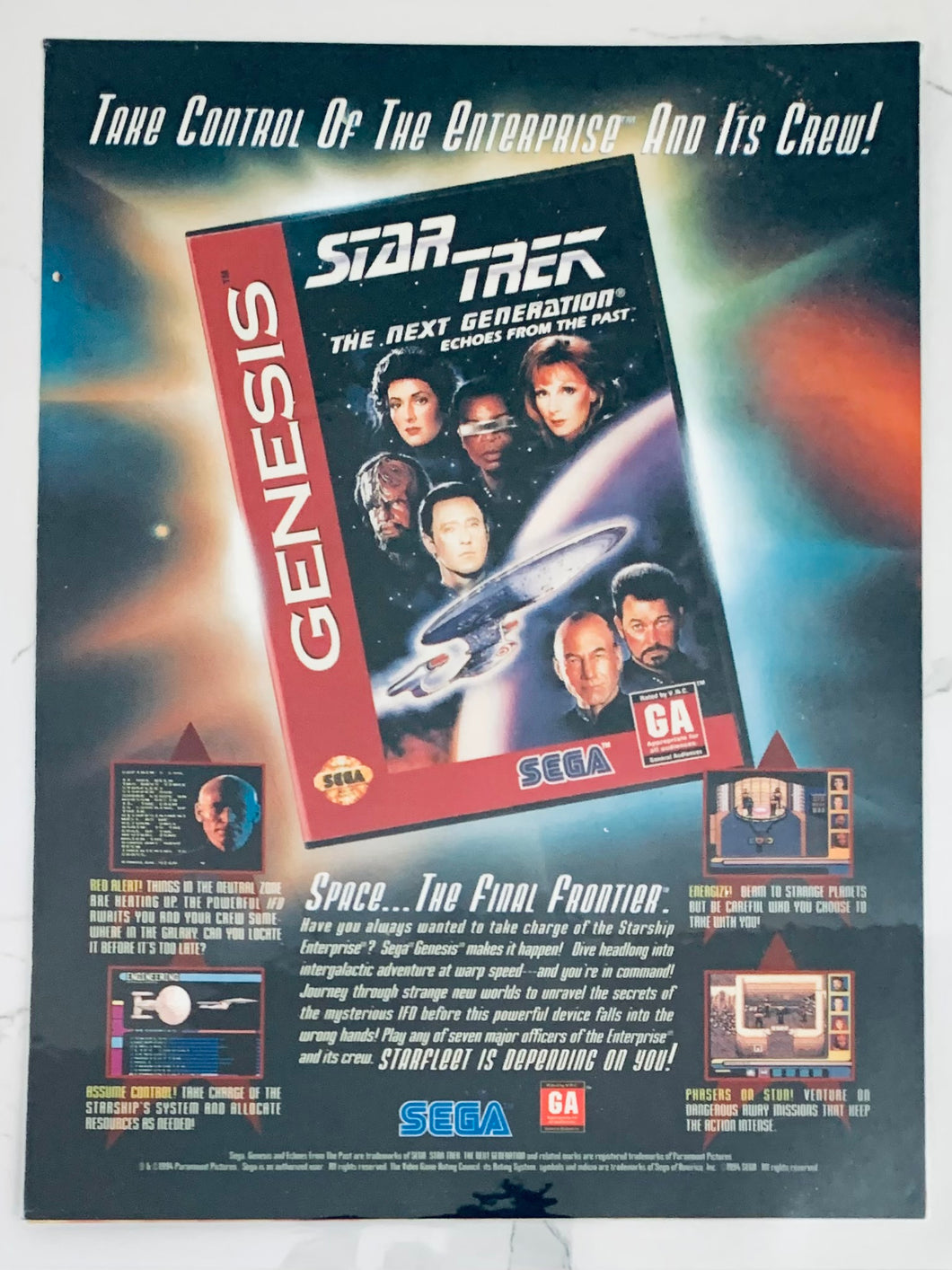 Star Trek The Next Generation: Echoes from Past - Genesis - Original Vintage Advertisement - Print Ads - Laminated A4 Poster