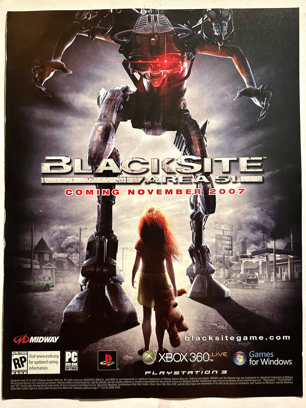 BlackSite: Area 51 - PS3 Xbox 360 - Original Vintage Advertisement - Print Ads - Laminated A4 Poster